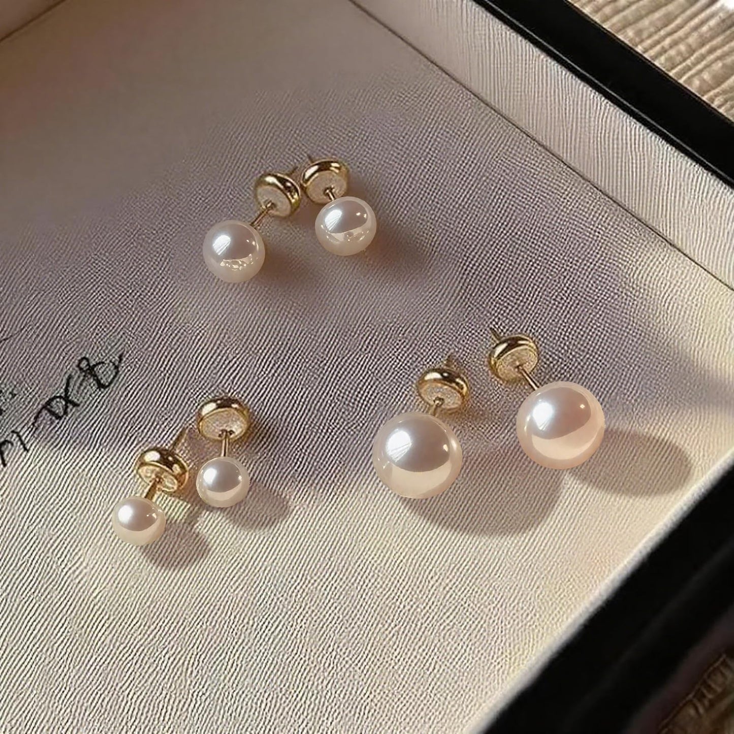 Natural Freshwater Cultured Pearl Stud Earrings, AAAA+Handpicked, Sterling Silver 18K Gold Plated Hypoallergenic Earring Studs Jewelry For Women (8mm)
