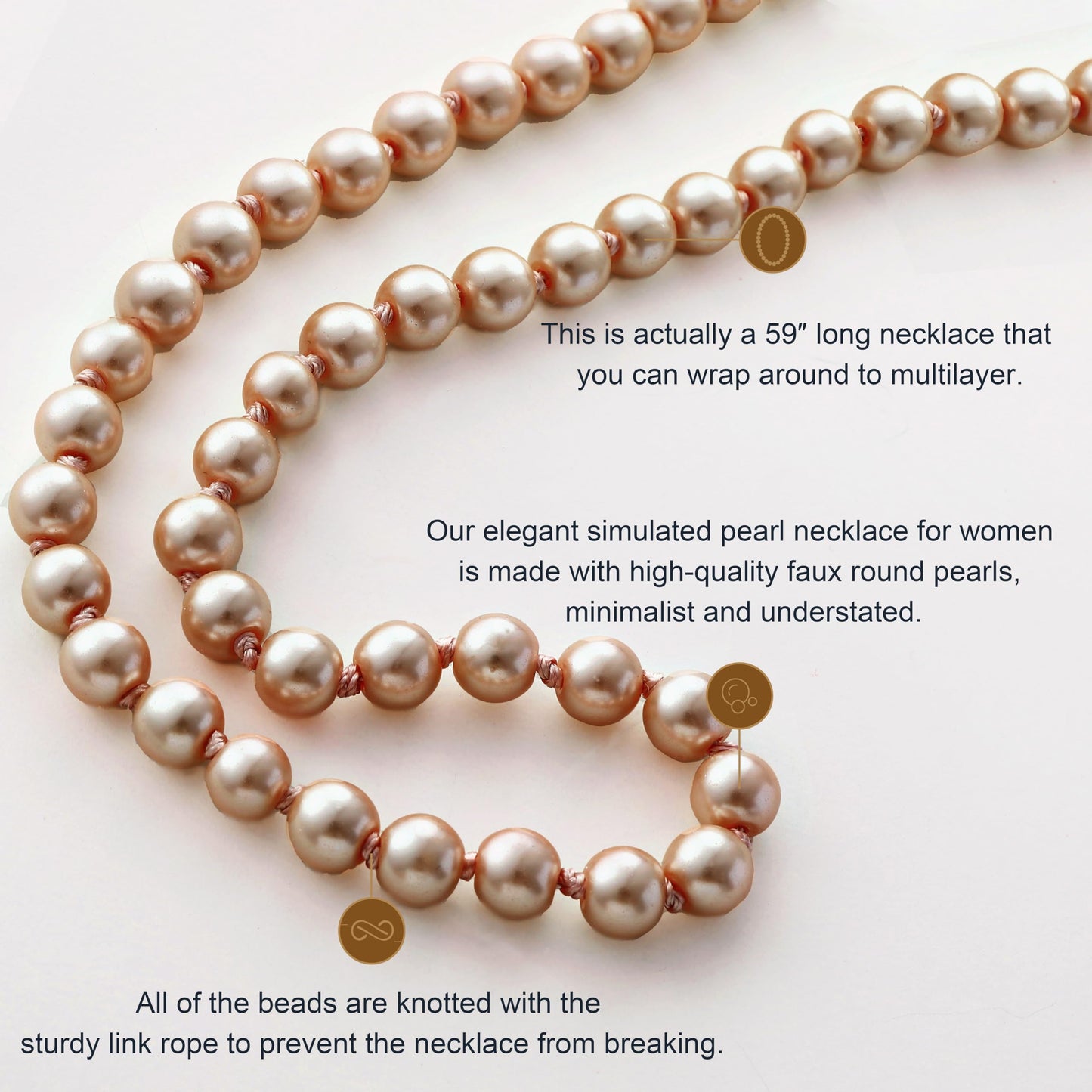 BABEYOND Long Pearl Necklace Faux Pearls Necklace Set Beaded Long Pearls Necklace 1920s Gatsby Costume Jewelry