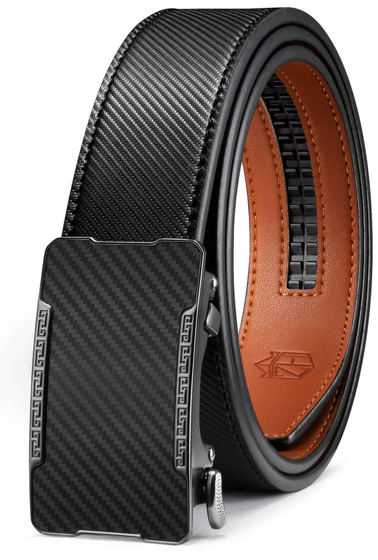 Zitahli Ratchet Belts for Men,Adjustable for Gift mens belt Leather For Dress and Casual,Hiding Tail-Trim to Fit,Men's Accessories 34"-40"