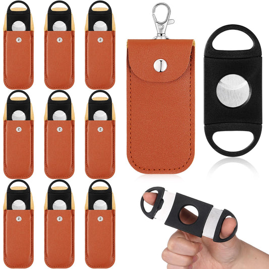 Lasnten 10 Set Cutter with Leather Case Ring Fit Almost Sizes Clippers Keychain Accessories Father's Day Gifts for Men