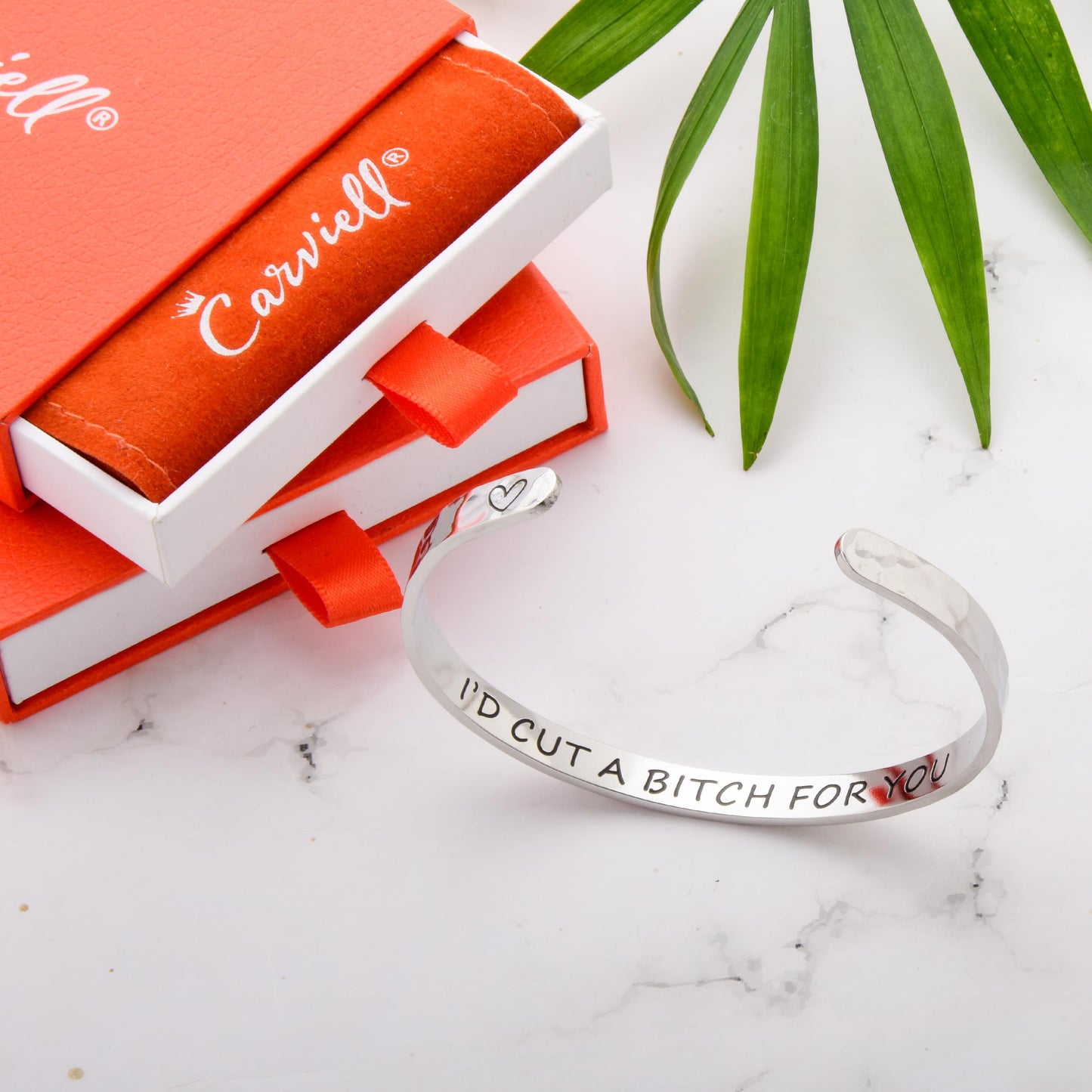 Carviell Bracelet, Gift for Best Friend Women BFF Gifts, Bestie Gift Idea, Funny Birthday Gifts for Sister, Cousin, Stainless Steel Engraved Cuff