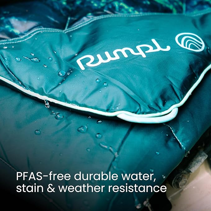 Rumpl Original Puffy Blanket - Warm, Water-Resistant Camping Blanket with 100% Recycled Synthetic Insulation, 52"x75", Original Puffy V2, Cascade Fade - Green