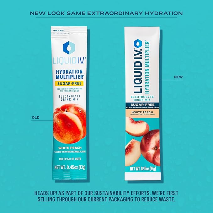 Liquid I.V.® Hydration Multiplier Sugar-Free - Rainbow Sherbet | Electrolyte Powder Drink Mix | 1 Pack (14 Servings)