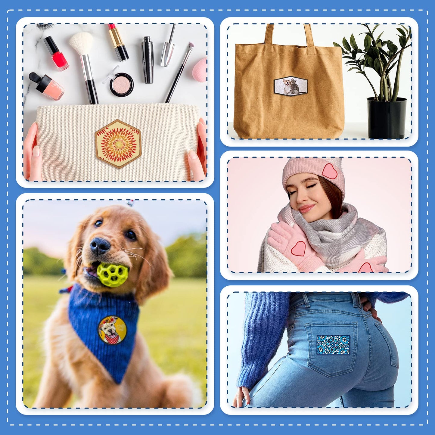 140 Pieces Sublimation Patches Blank Hat Patches Sublimation Patches Blank for Hats Hat Patches Blank Patches for Clothes Hat Dress Patch (Black, Blue, Red, Khaki)