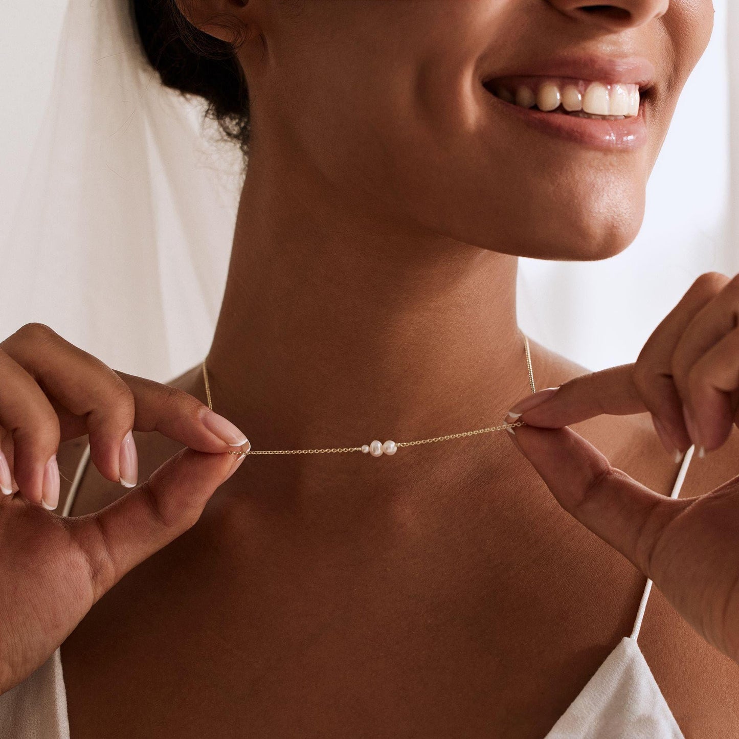 Treasure Bender Pearl Necklaces for Women Trendy, 14k Gold Plated Dainty Necklace Simple Pearl Drop Single Charm Pendant Necklace Birthday Wedding Gifts Gold Jewelry for Women