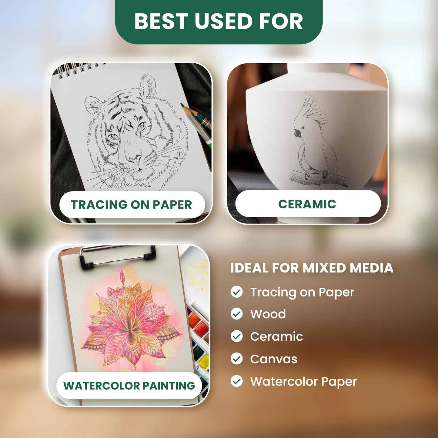 MyArtscape Graphite Transfer Paper Roll – 17" x 30ft Large Tracing Paper – Wax-Free Carbon Paper for Tracing on Canvas, Paper & Wood – Erasable Carbon Transfer Paper for Drawing & Sketching