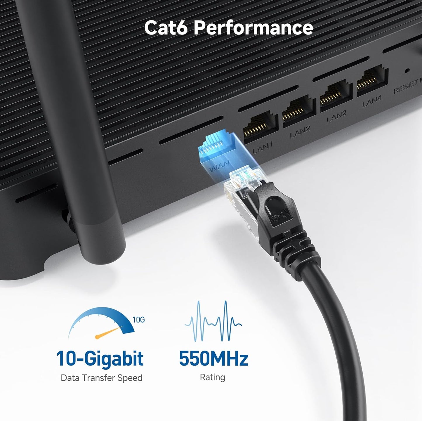 10Gbps 10-Pack 6 1ft, 6 Cat6 Cable Matters Snagless Short Cat Ethernet Cable - Cat Cable, Cord, Ethernet Cord, Black