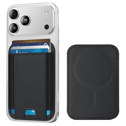 HiWe for MagSafe Wallet, 7 Cards Holder with RFID Blocking, Stronger Magnetic Wallet for iPhone 17/16/15/14/13/12 Series, Vegan Leather Minimalist Slim, 1 Slot, Black