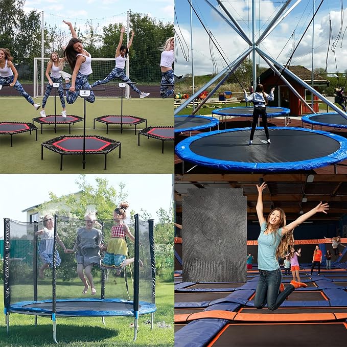 Self-Adhesive Trampoline Patch Repair Kit - 3 Round + 3 Square Patches - Trampoline Accessories for Repairing Tears or Holes in Trampoline Mats
