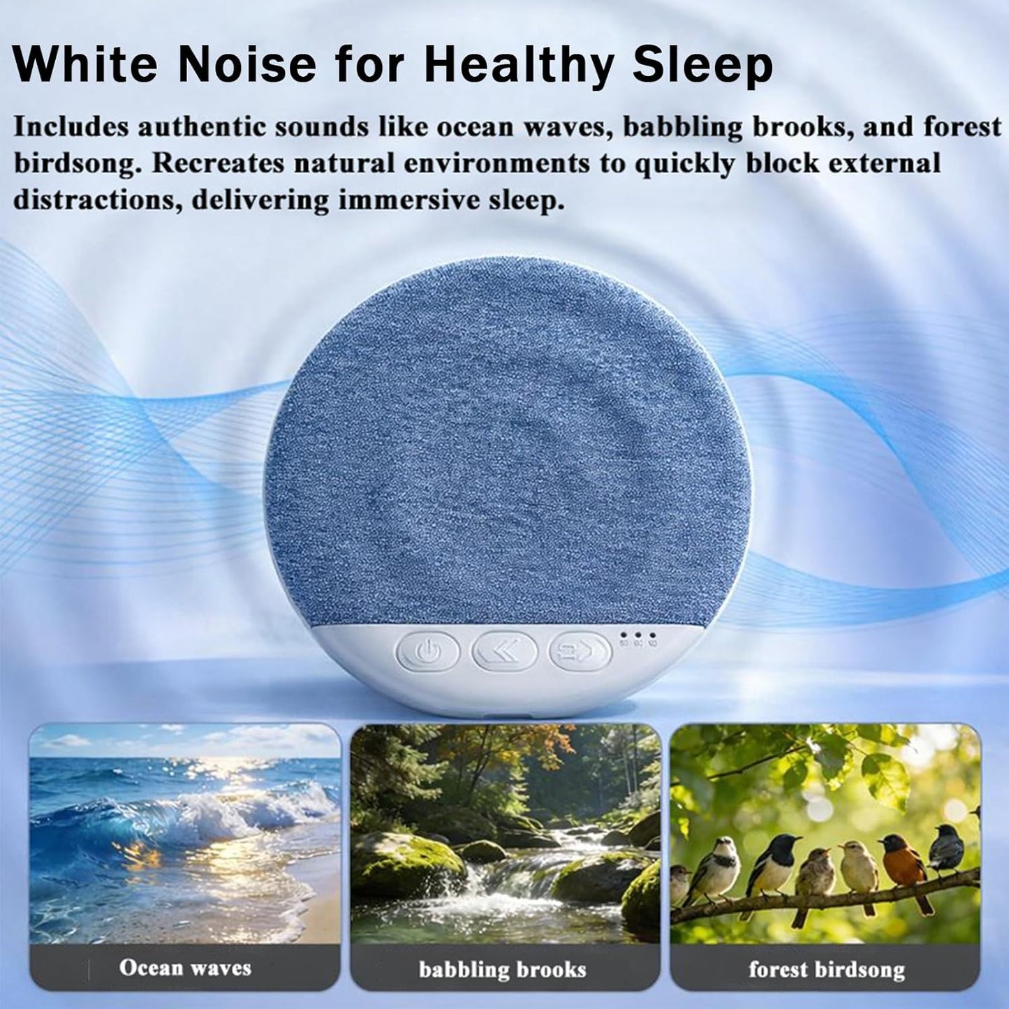 Generic Bluetooth Pillow Speaker for Sleeping, Mini Portable Under Pillow Speaker with White Noise Timer Wireless Sleep