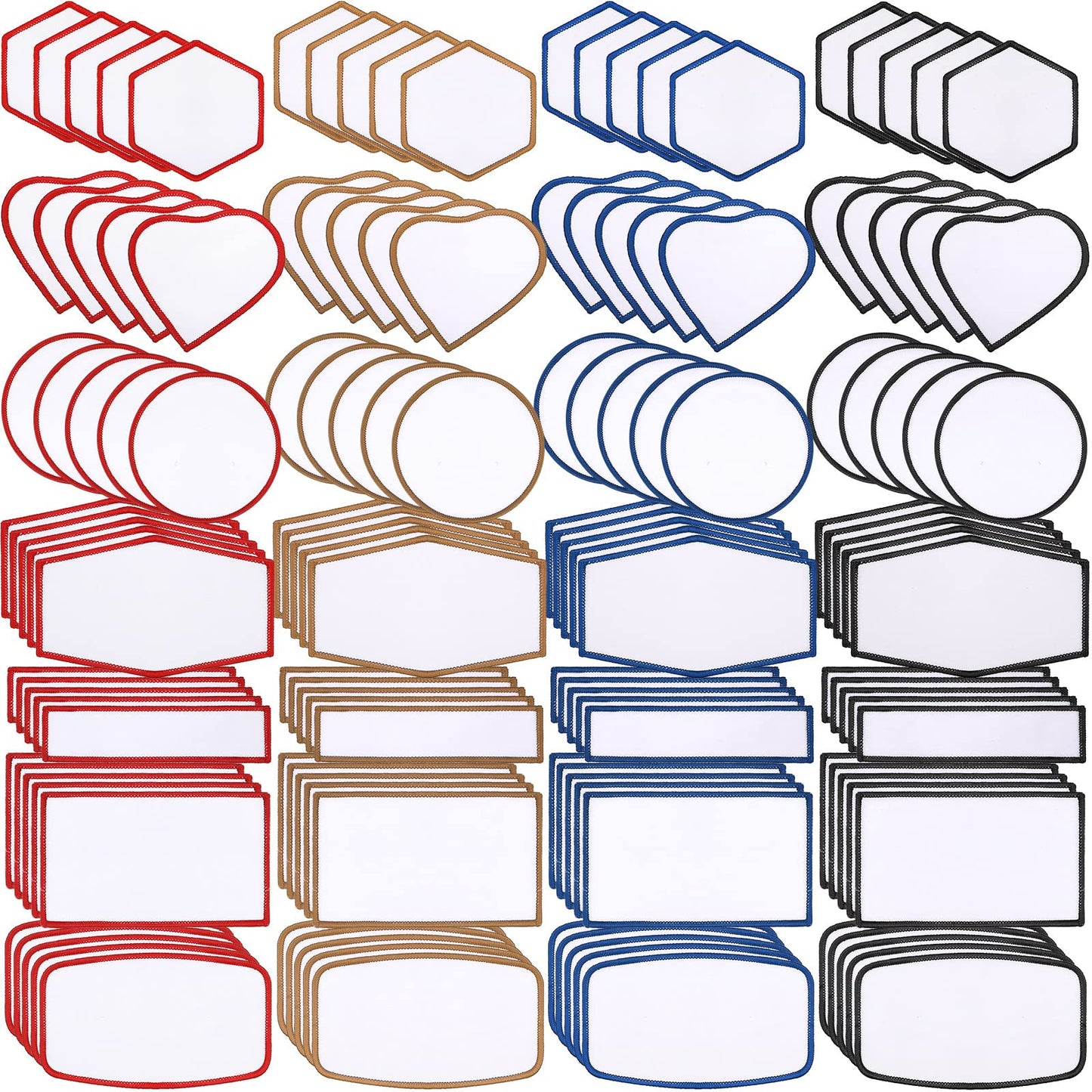 140 Pieces Sublimation Patches Blank Hat Patches Sublimation Patches Blank for Hats Hat Patches Blank Patches for Clothes Hat Dress Patch (Black, Blue, Red, Khaki)