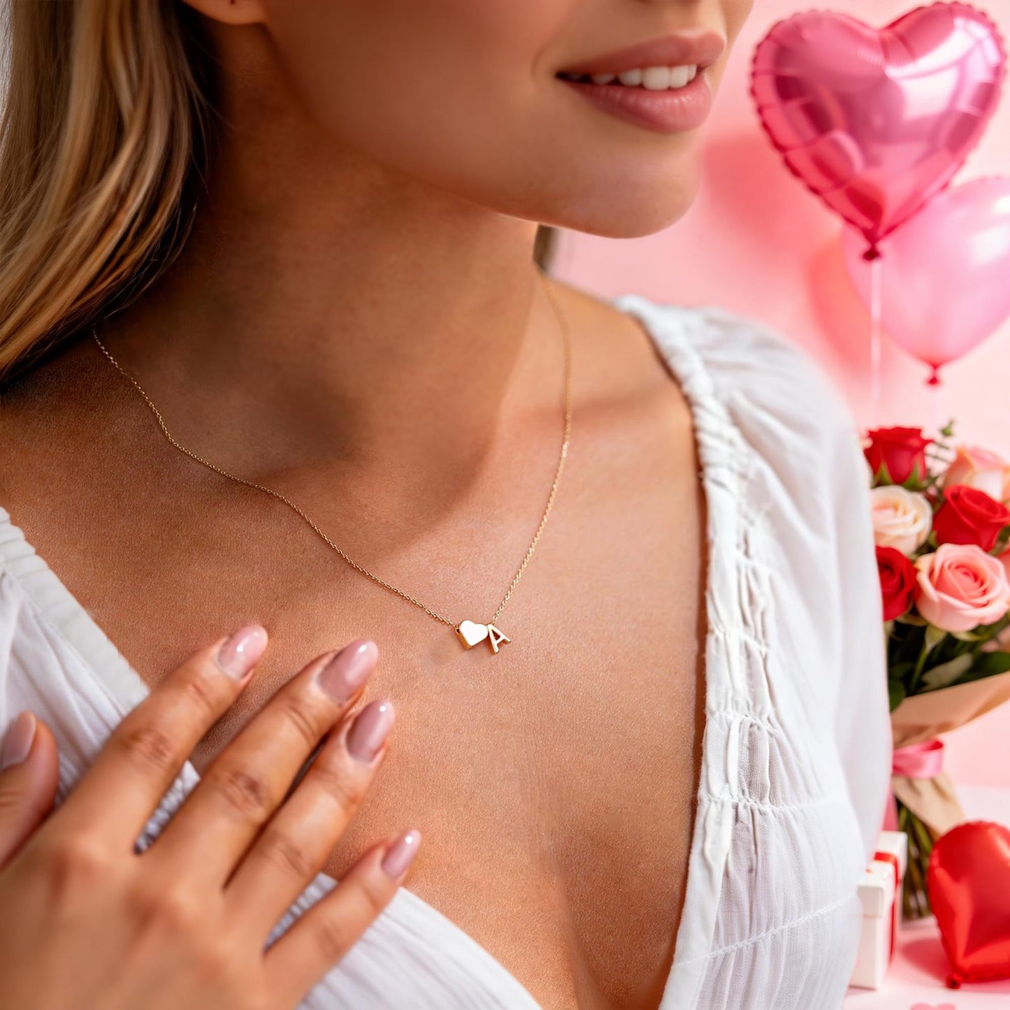 Turandoss Heart Necklaces for Women Trendy, Tiny Heart Initial Y Dainty Birthday Gifts Initial Necklaces for Women Jewelry
