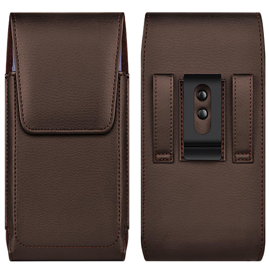COANJIUO Leather Cell Phone Holster with Belt Clip Strong Magnetic Closure for Samsung Galaxy Ultra S25 S24 S23 S22 S21 S20 A17 A16 A15 A14 A13, Motorola G Stylus, XL-Coffee