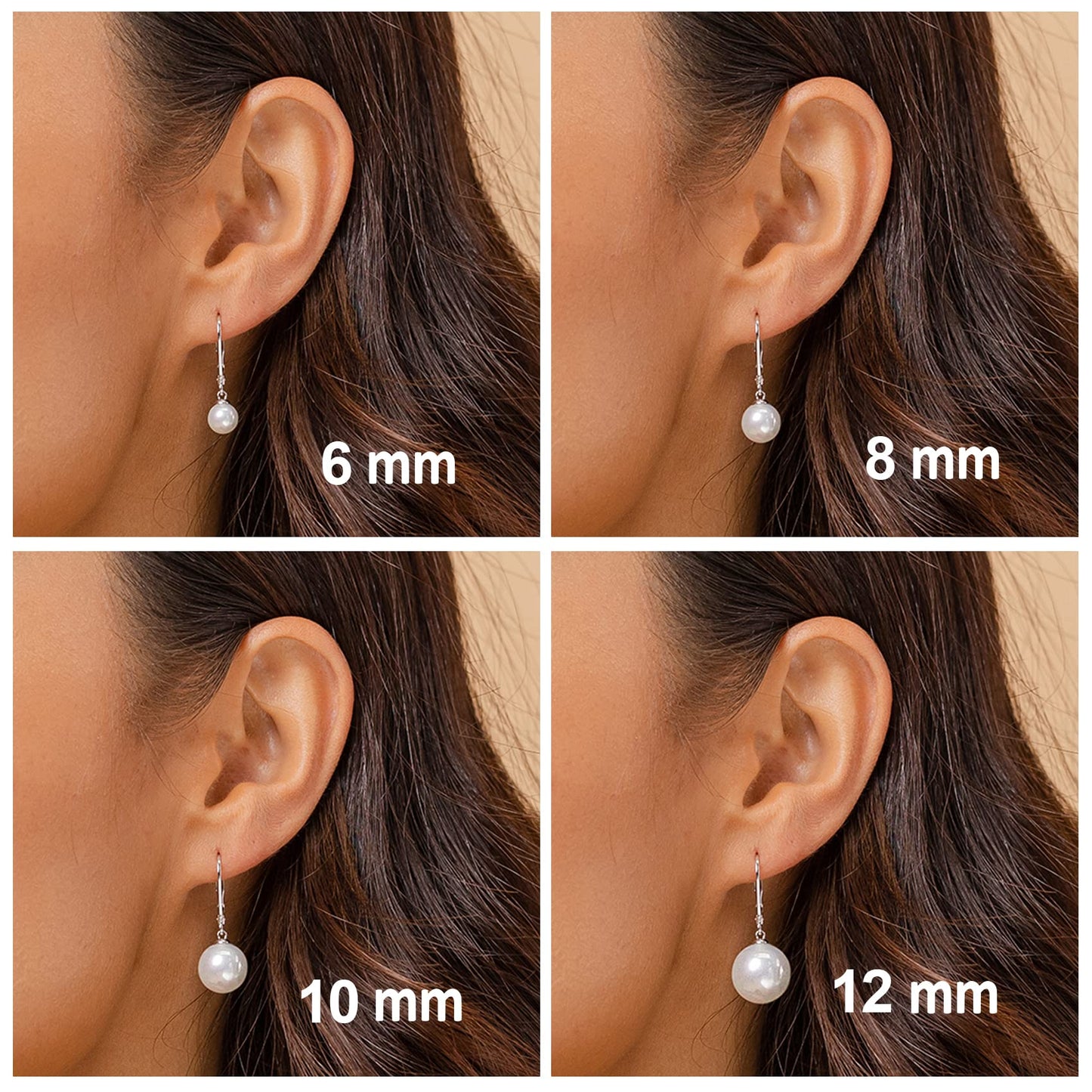 PAVOI Freshwater Cultured Pearl Earrings Leverback Dangle Studs - Handpicked AAA Quality - 10mm