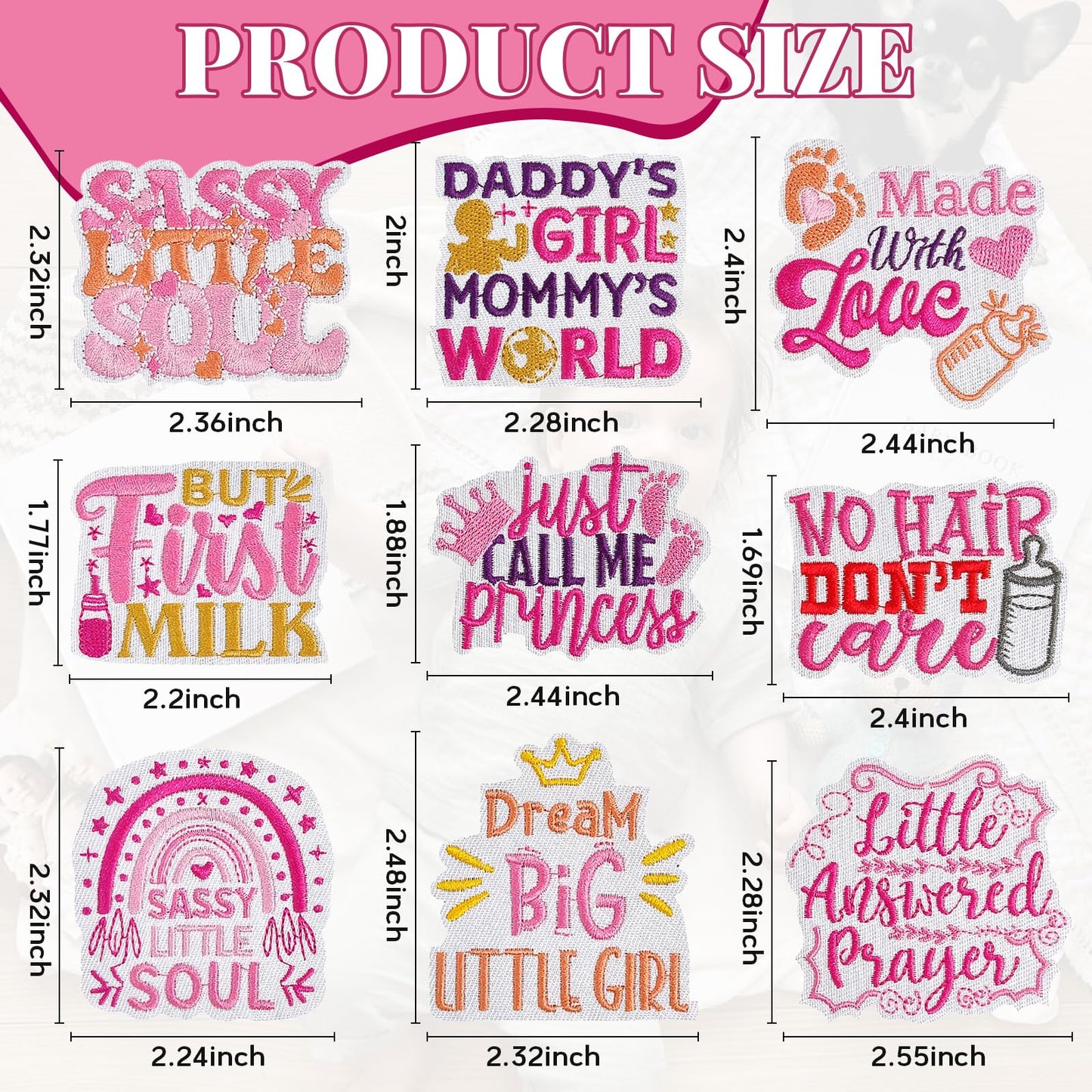 RF-Patch 30PCS Iron on Patches, Polyester Embroidered Appliques, Iron on or Sew on, Machine Washable, Great for Clothes, Dress, Hat, Socks, Jeans