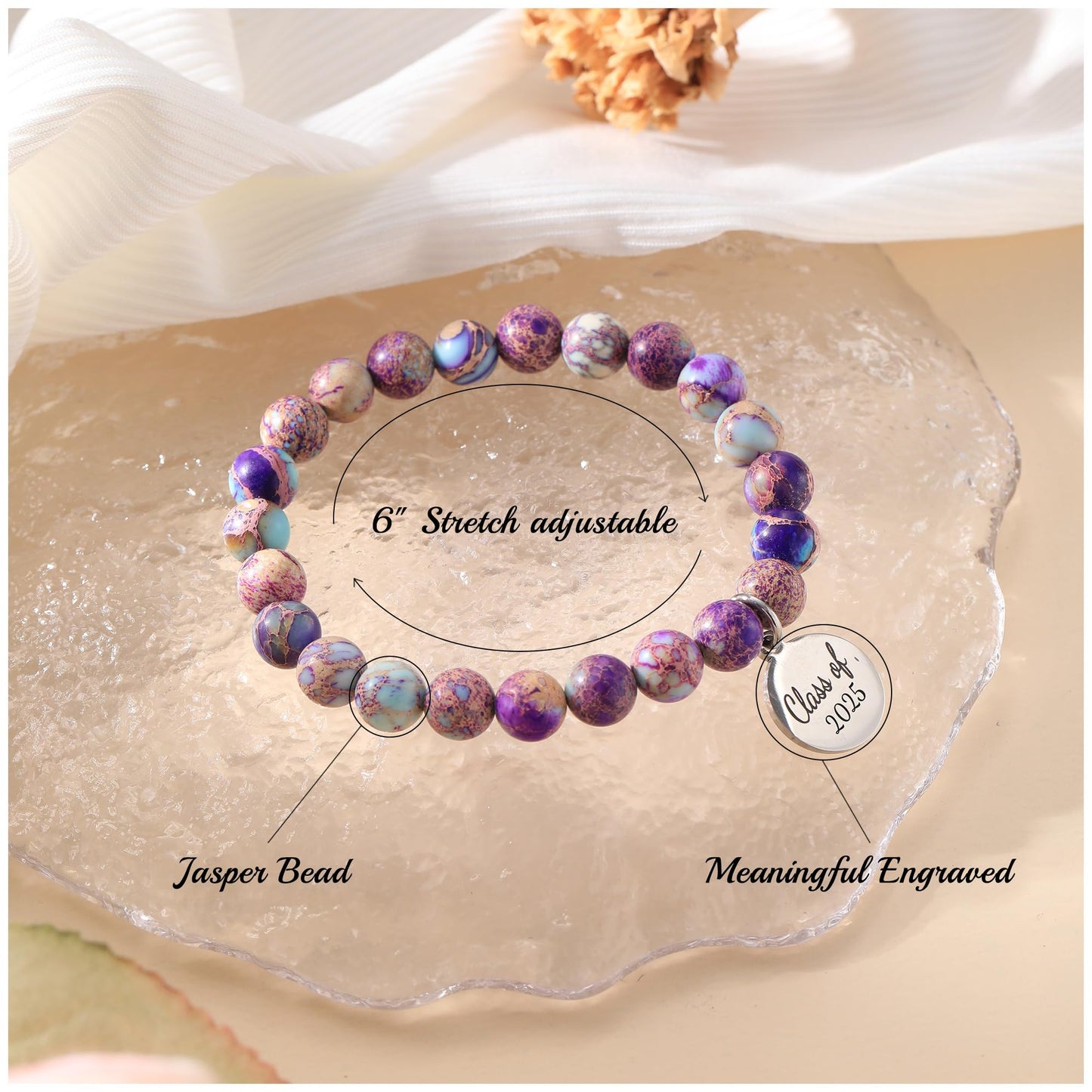 Sistble Class of 2026 Gifts, College Graduation Gifts 2026 Graduation Bracelet Inspirational Gifts for Women Friends Beaded Bracelets High School Grade Graduations Jewelry