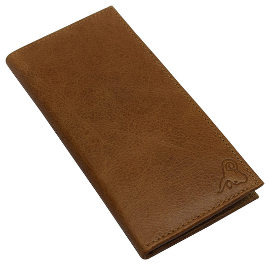 Genuine Leather Checkbook Cover For Men & Women Checkbook Holder Wallet RFID Blocking USA Series (Tan Plain)