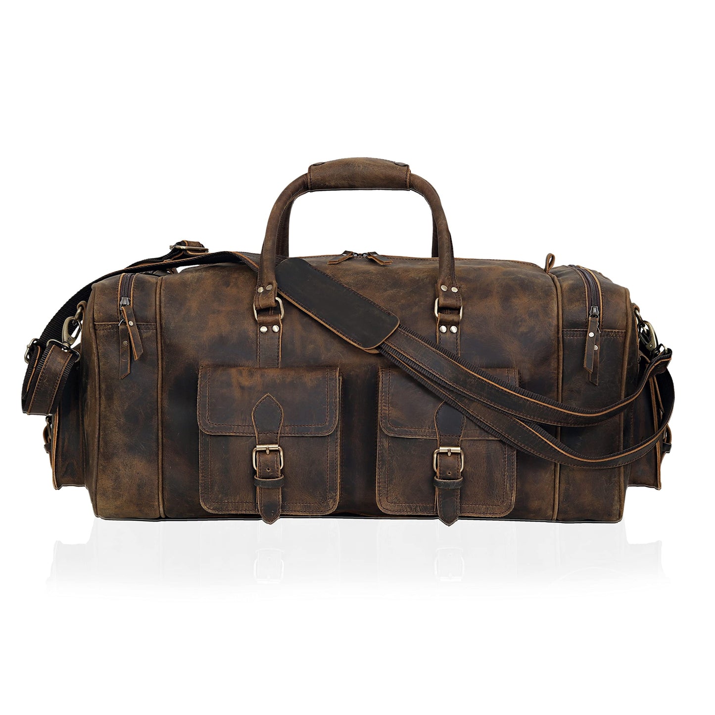 Large 28 inch duffel bags for men holdall leather travel bag overnight gym sports weekend bag