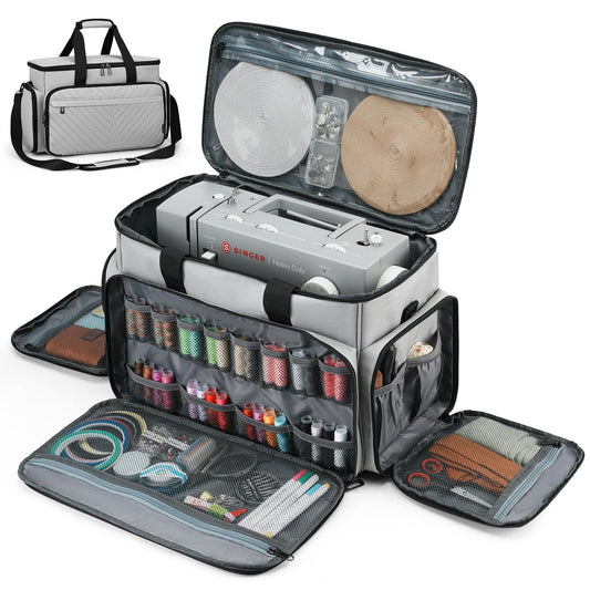 kadilong Sewing Machine Case with Removable Padding Pad, Sewing Tote Bag for Sewing Machine Carrying with Shoulder Strap for Most Standard Singer, Brother, Janome
