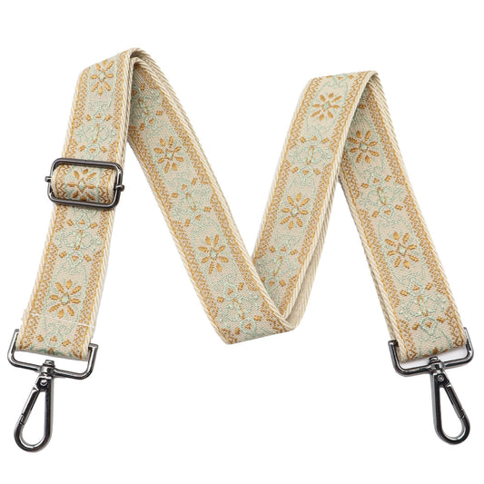 LEMEDE Purse Strap Adjustable Replacement Crossbody Bag Strap Retro Jacquard Embroidery Shoulder Straps for Canvas Bag