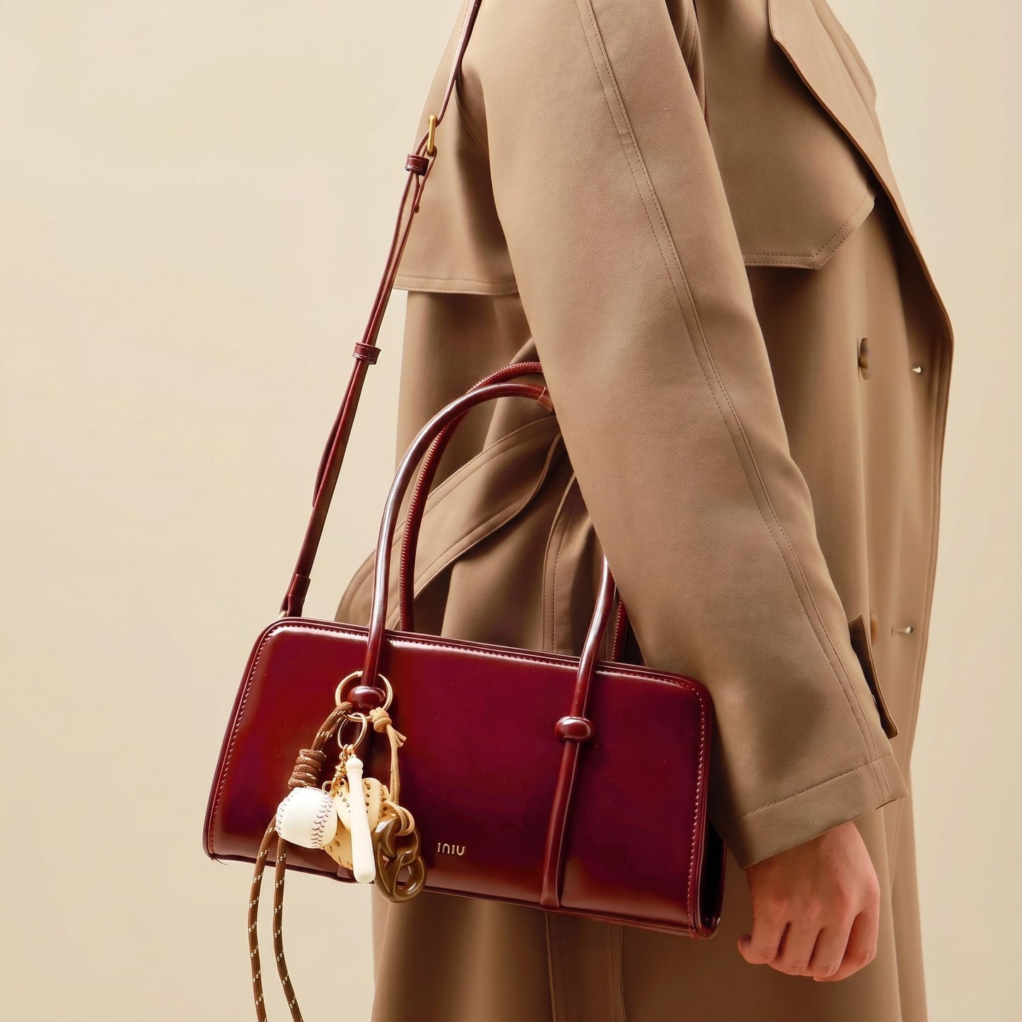 RTPRTP Burgundy Purse for Women, Small Faux Leather Top Handle Satchel Handbag with Detachable Crossbody Strap, Vintage Shoulder Bag for Everyday, Date Night and Travel(burgundy)