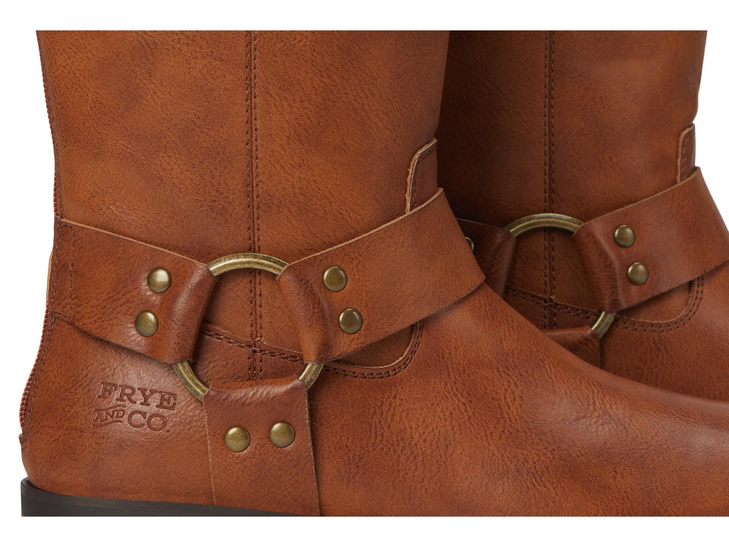 FRYE AND CO. Womens Kellie Harness Wide Calf Cognac 8 Medium