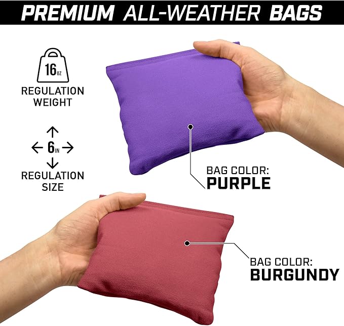 GoSports Regulation Size Wooden Cornhole Set with Natural Wood Finish - Includes Carrying Case