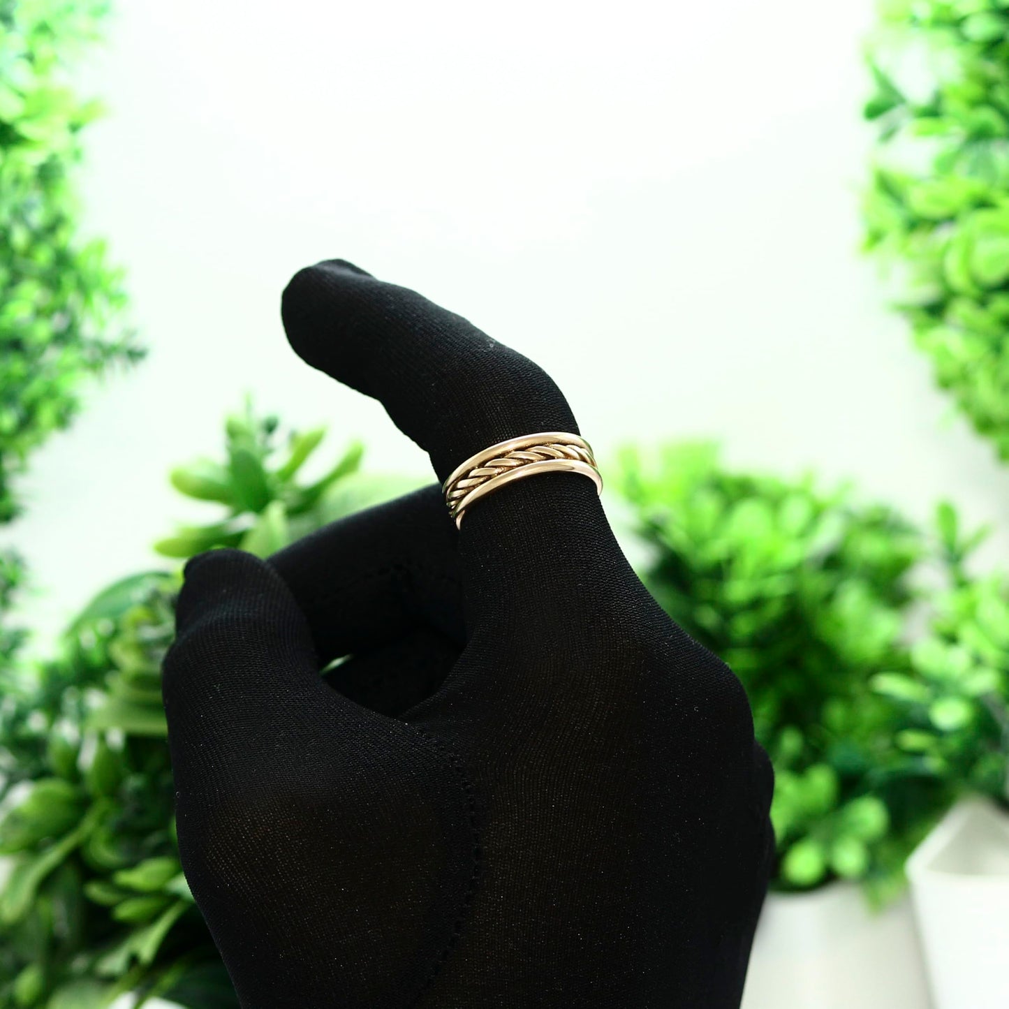 Krishnaa Jewels Pure Copper Classic HandCrafted Band Ring Gift Jewelry for Men and Women (7.5)