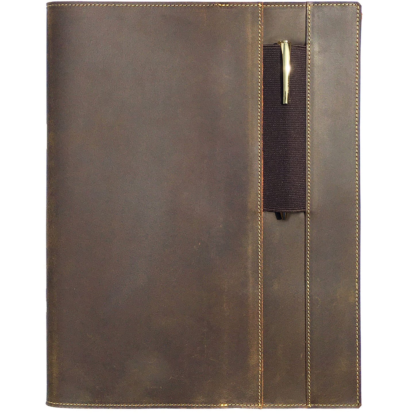 Leather Refillable Journal Cover for Men and Women, Handmade Gift Set for Moleskine Cahier XXL with Stylish Pen and Card Holder, Vintage Classic Notebook, Sketchbook, Planner and Diary (11.6x18.5")