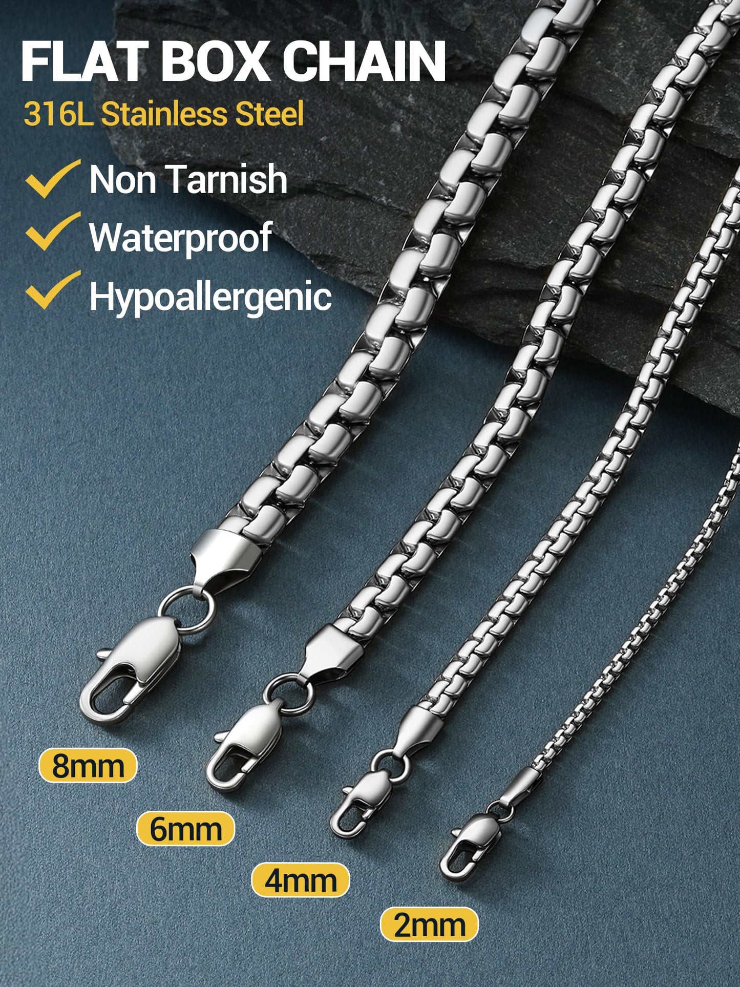 PROSTEEL Stainless Steel Neck Chain Necklace Men Jewelry Link Chain Trendy Necklace
