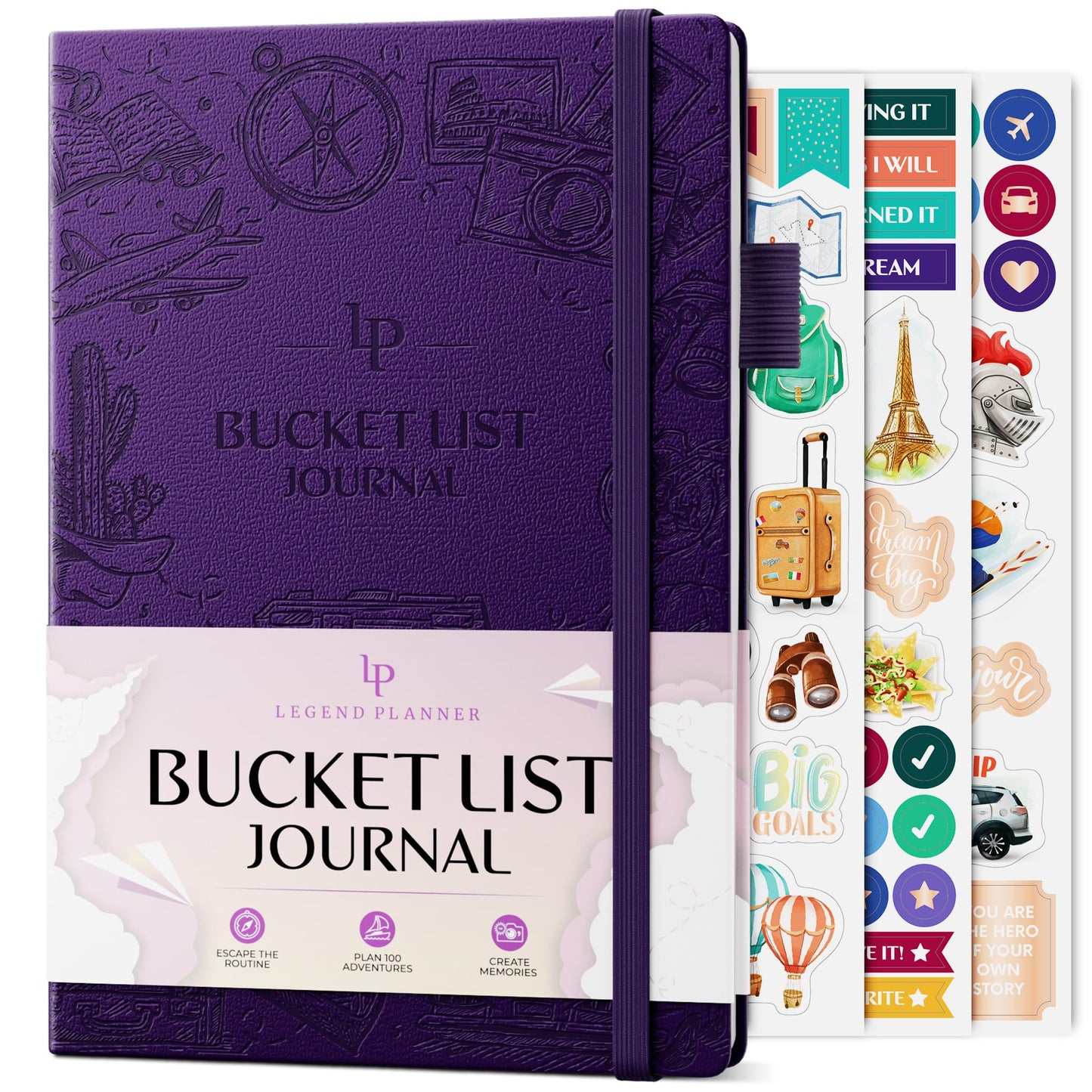 Legend Bucket List Journal – The Ultimate Notebook to Plan Adventures, Travels, Goals & Experiences – Bucketlist Book for Couples (Dark Purple)