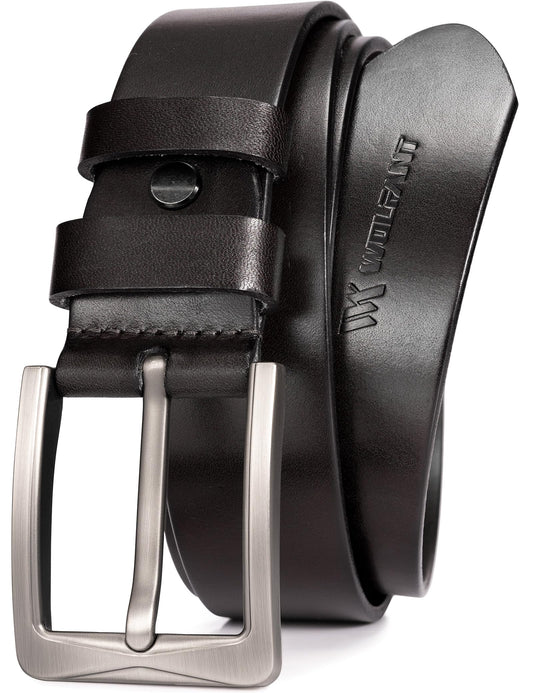 WOLFANT 1.5" Full Grain Leather Belt for Men in Gift Box,100% Italian Real Solid Leather