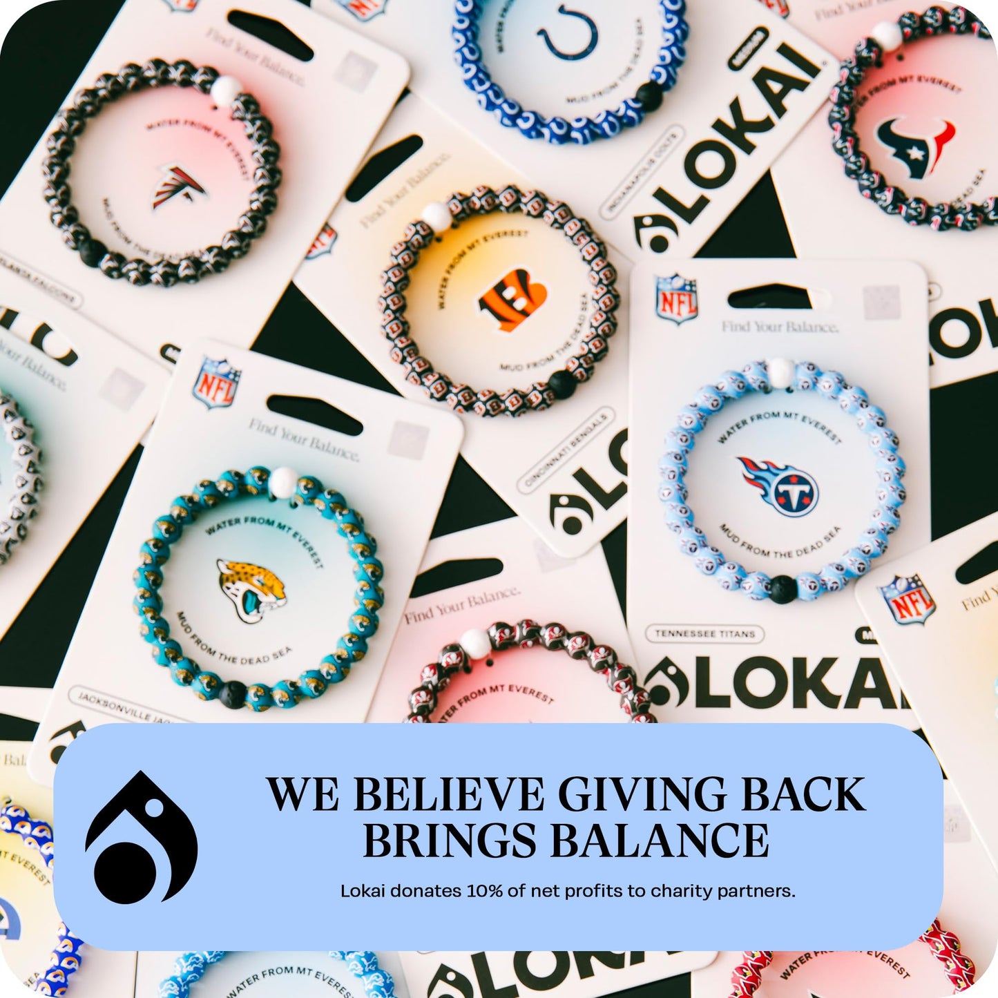 Lokai Silicone Beaded Bracelet for Men & Women, NFL Football Collection - Miami Dolphins, Medium - Silicone Jewelry Fashion Bracelet Slides-On for Comfortable Fit