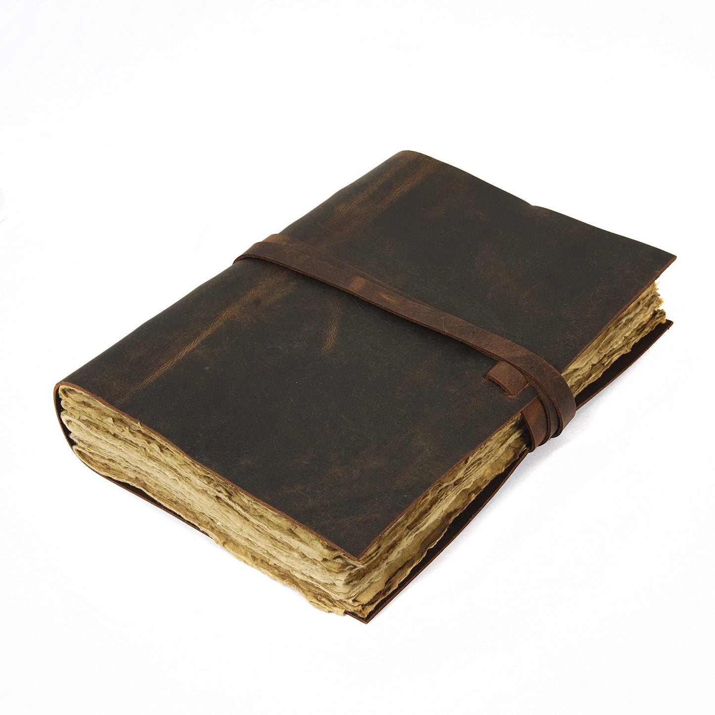 Leather Journal Travel Diary, Handmade Vintage Bound Notebook For Men & Women, Antique Finish, Genuine Buffalo Leather- Quality Unlined Paper Perfect for Notes, Art Sketchbook, 9X6 Inches, Brown