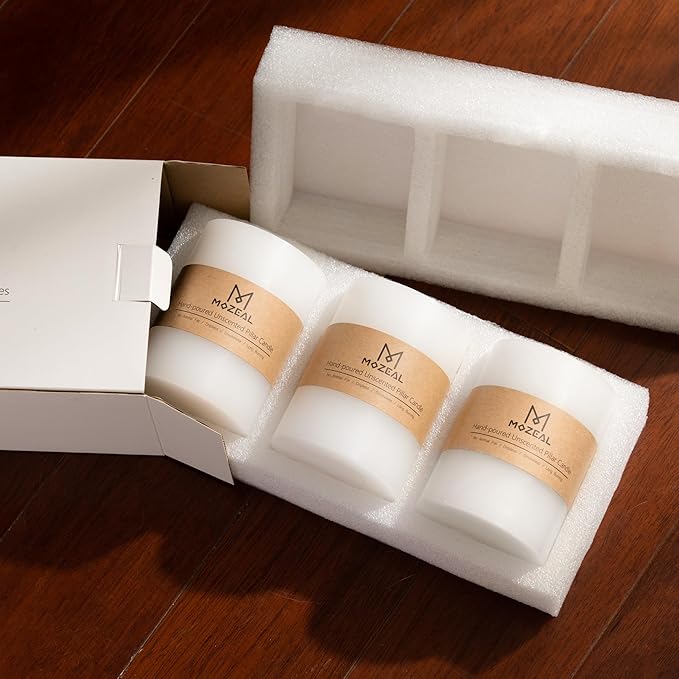 MOZEAL 3" x 6" Hand-Poured Unscented Candle,Dripless Pillar Candle Set of 3,Long Lasting Burning,Approx 120 Hours Burn Time,Rustic Country Style,for Wedding,Dinner,Christmas and Home Decor,Turquoise