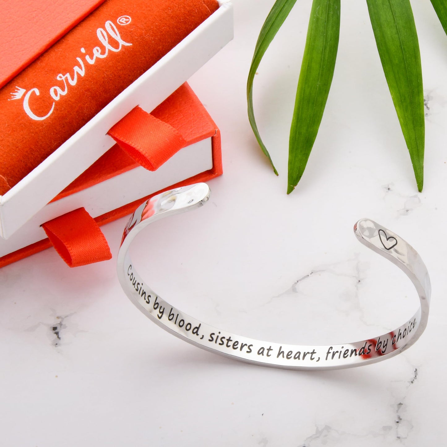 Carviell Bracelet, Cousin Gifts for Women, Cousin Birthday Gift Jewelry, Present for Cousin Female, Cousins by Blood, Sisters at Heart, Friends by Choice