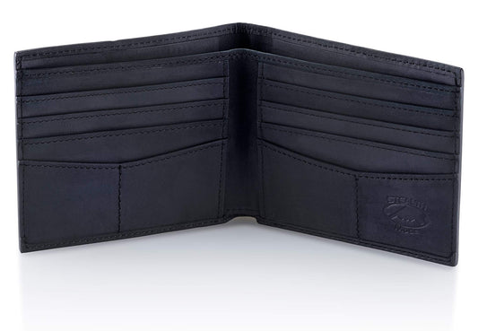 Stealth Mode RFID Wallet for Men - Genuine Napa Leather Bifold Mens Wallet with 8 Card Slots & Divided Billfold - Elegant Gift Box Packaging, RFID Blocking Technology