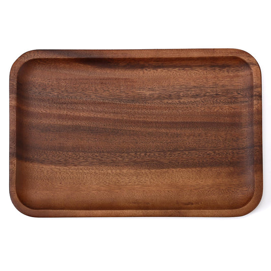 Velinjowy Serving Acacia Wood Valet Tray for Men Women, Catch All Acacia Mens Key Dump Bedside Nightstand Organizer EDC Decorative Wooden Tray for Phone Watch Wallet Keys Jewelry