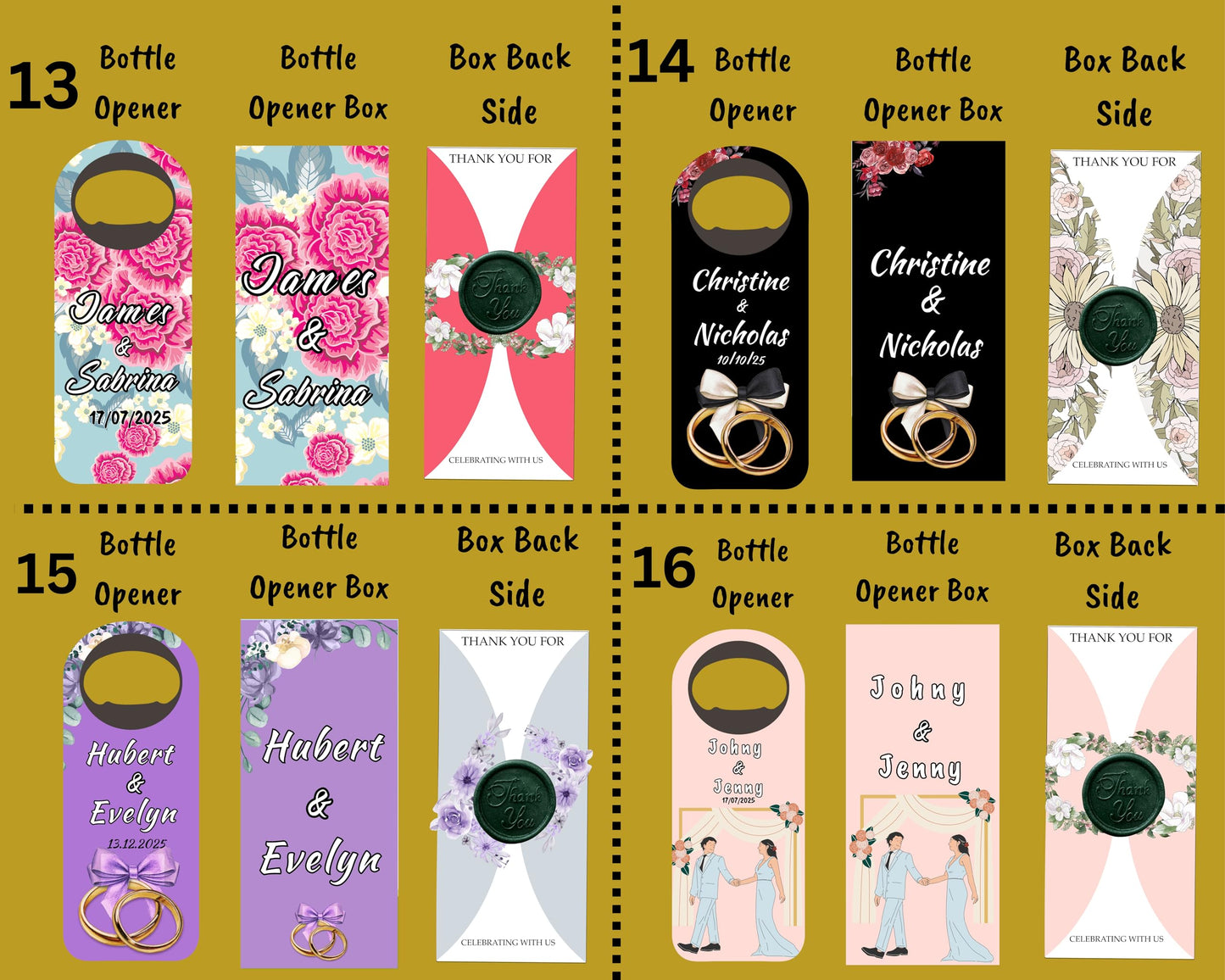 Wedding Bottle Opener Magnet Personalized Wedding Favors for Guests in Bulk, Custom Magnetic Bottle Opener Party Favor, Wedding Souvenirs Thank You Gift, Bridal Shower Favor (20-200 Pack)