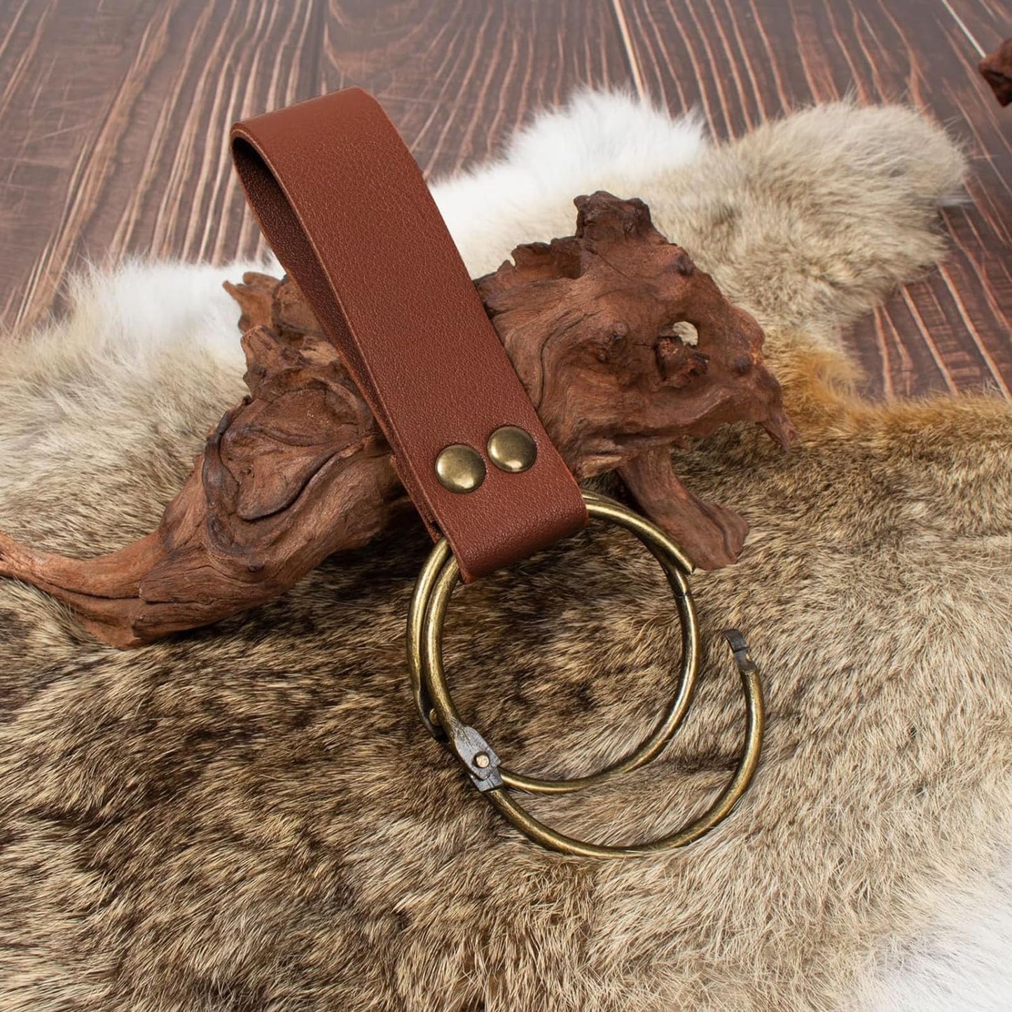 Renaissance Belt Pouch Purse Viking Bracer Hook Halloween Set Medieval Festival Costume Accessory Casual Fanny Pack Waist Bag (Dual-Brown)