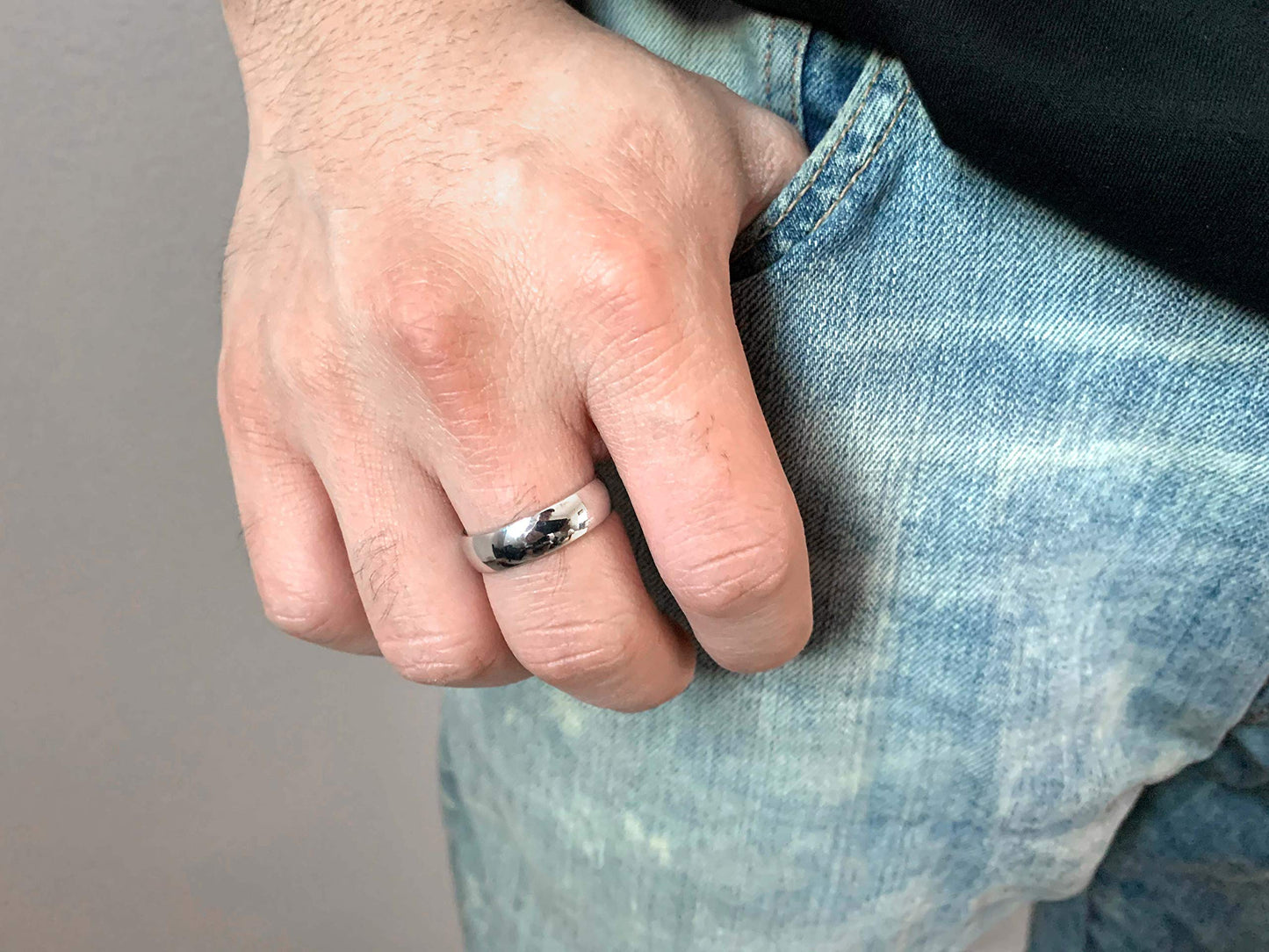Tioneer Jewelry | Sterling Silver Plain Dome Wedding Band | Wedding Band for Women & Men | Sterling Silver Jewelry, Silver, 7mm, Size 9