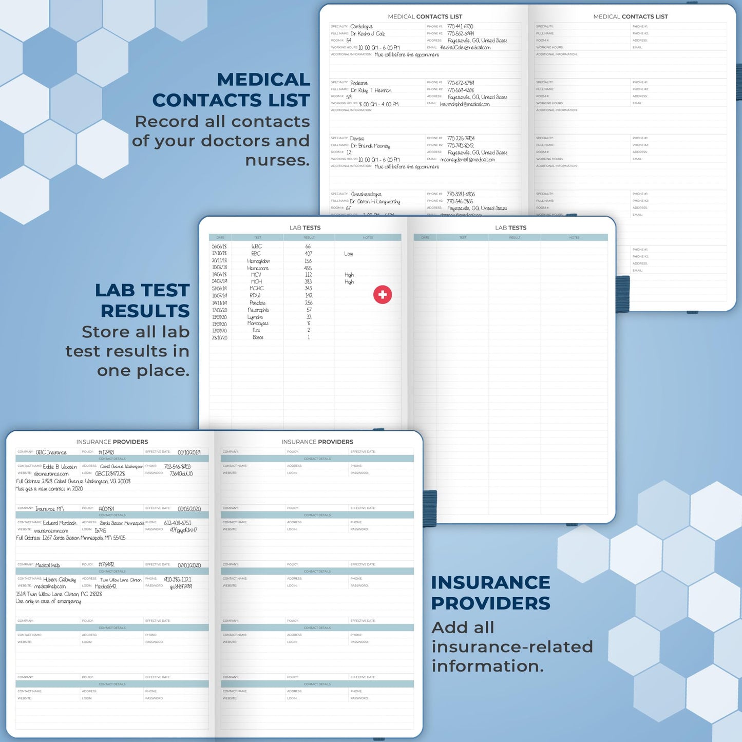 Clever Fox Large Medical Planner 12-Month – Medical Notebook, Health Diary, Wellness Journal to Track Health – 12 Months, 7x10.5″ (Mystic Blue)