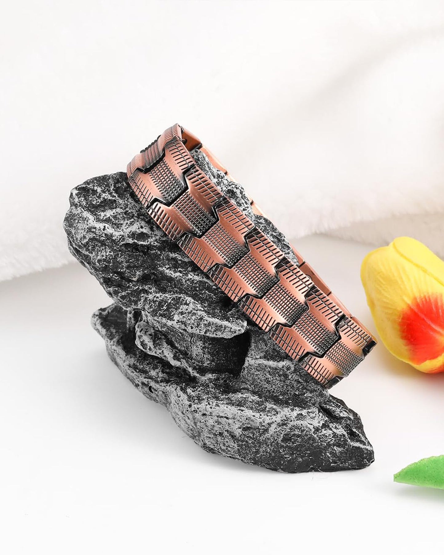 Feraco Copper Magnetic Bracelets for Men, 99.99% Pure Copper Bracelet with 3 Row Neodymium Magnets,Men's Jewelry Gifts