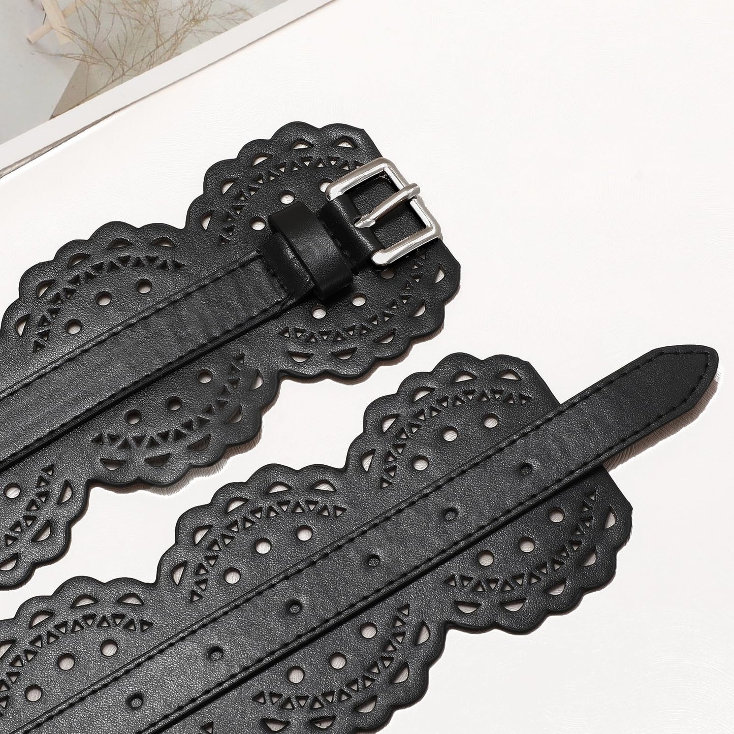 XZQTIVE Wide Leather Belts For Women Obi Belt For Dresses Sweater Vintage Ladies Waist Belts Black