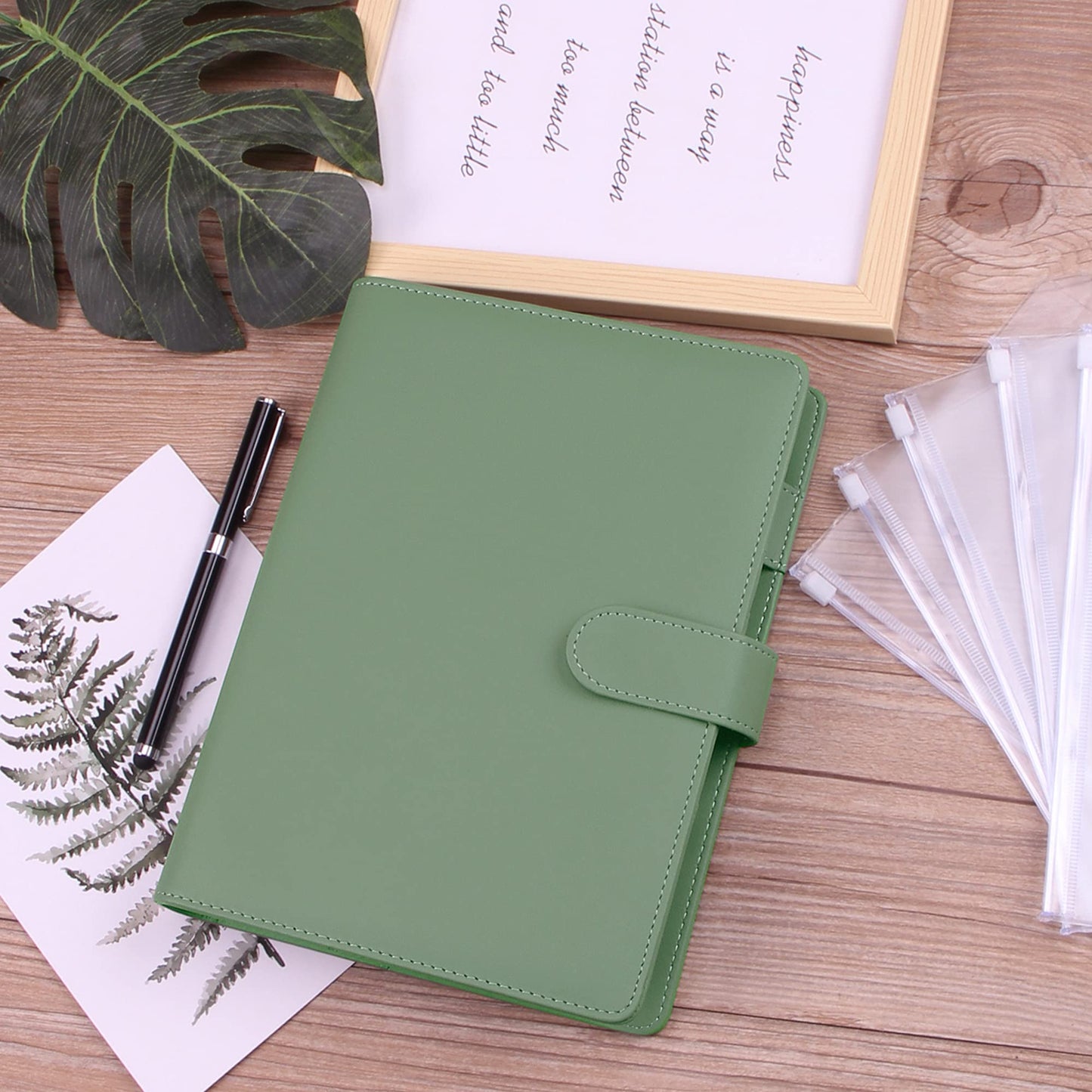LXWHYP Money Saving Binder, Savings Challenges Book with for Cash Envelopes, 12pcs Zipper Envelopes A5 Budget Binder, Budget Planner for Managing Budgets and Saving Money -(Green-9.2IN)