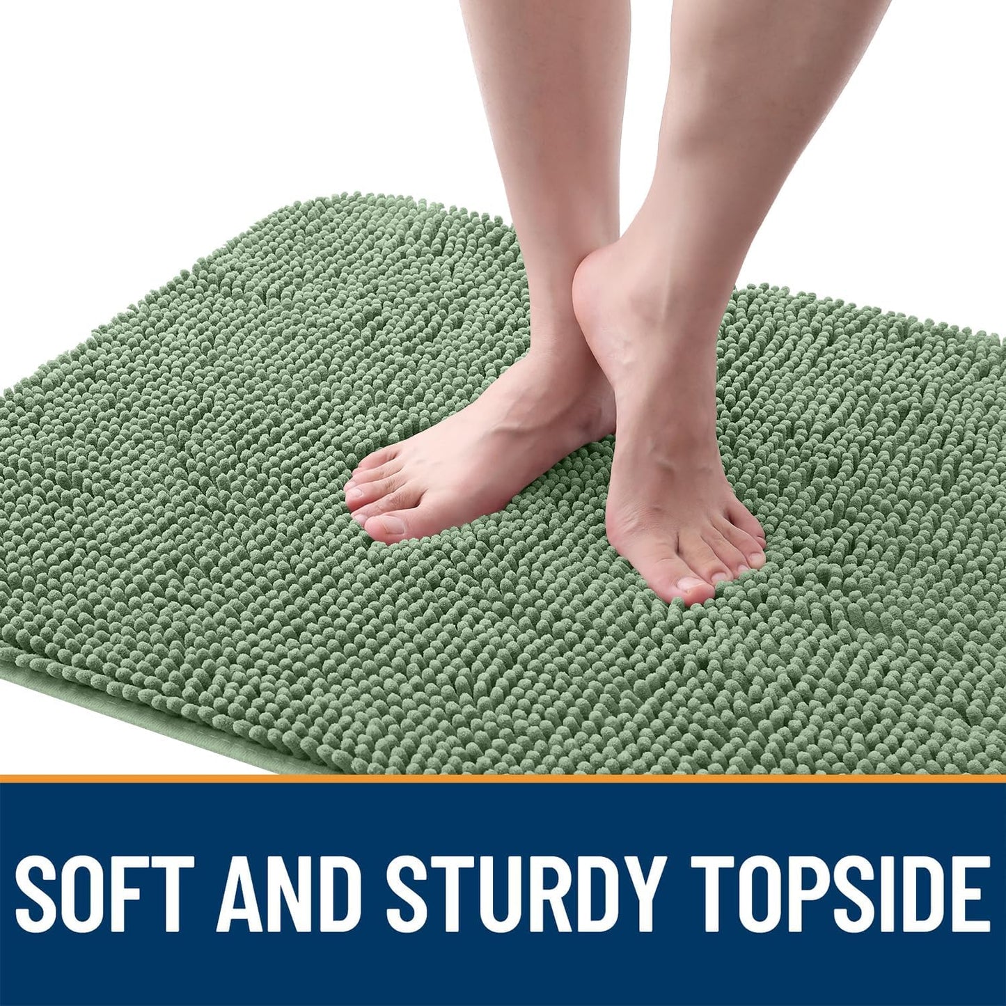 OLANLY Dog Door Mat - Absorbent Non-Slip Washable Doormat for Muddy Paws | 70x35 Olive Green