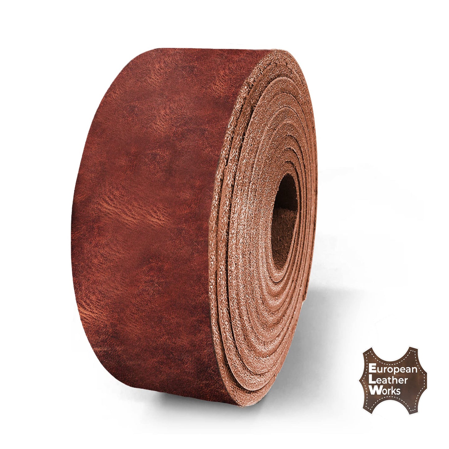 ELW 9-10 oz (3.6-4mm) Latigo Leather Belt Grade Straps & Strips | Size: 1.25"x84" (3.2x213cm) | Russet | Full Grain Cowhide, Heavy Duty Holsters, Sheathes, Harness, Saddle, Guitar Straps, DIY Crafts