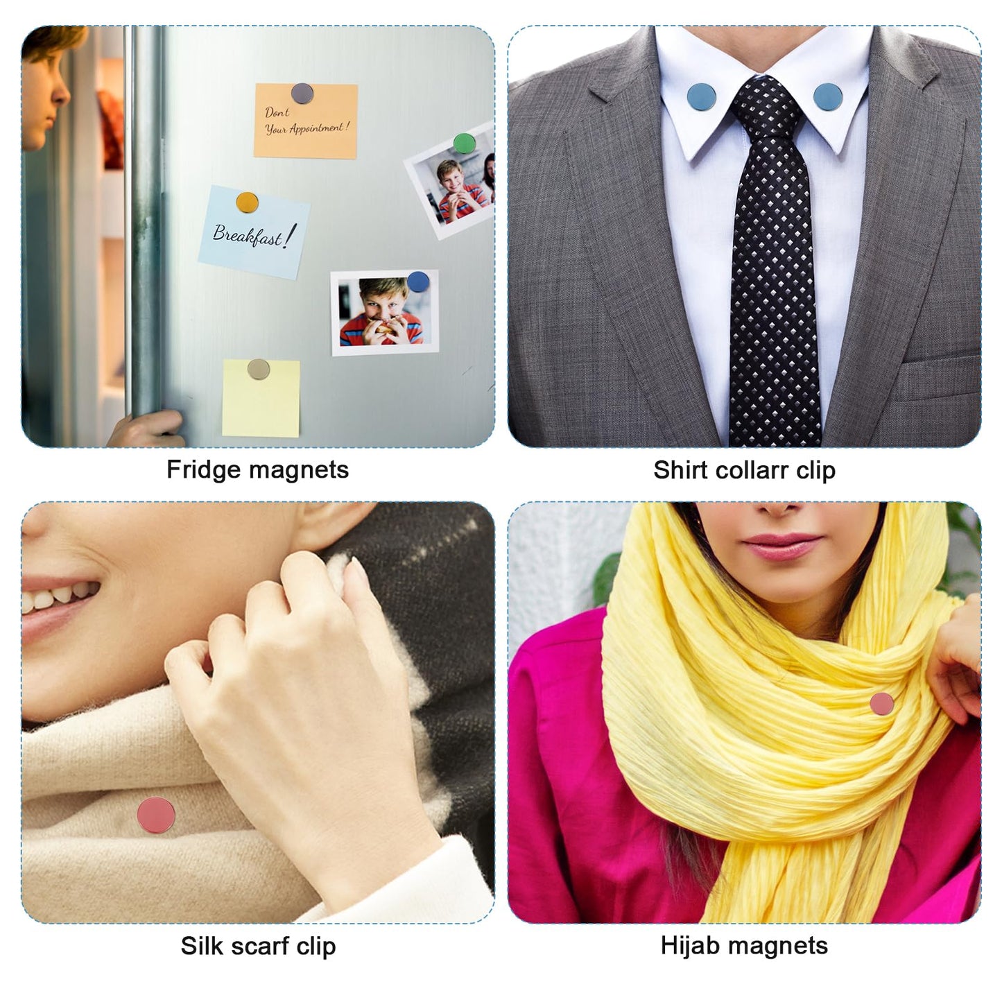12pcs Hijab Magnetic Pins, Strong Hijab Magnets Multi-Purpose Clothes Colorful Magnetic Scarf Clasp Pinless Brooch Hijab Pins Buttons for Women Clothing Dress Scarves (Matte+Plating)