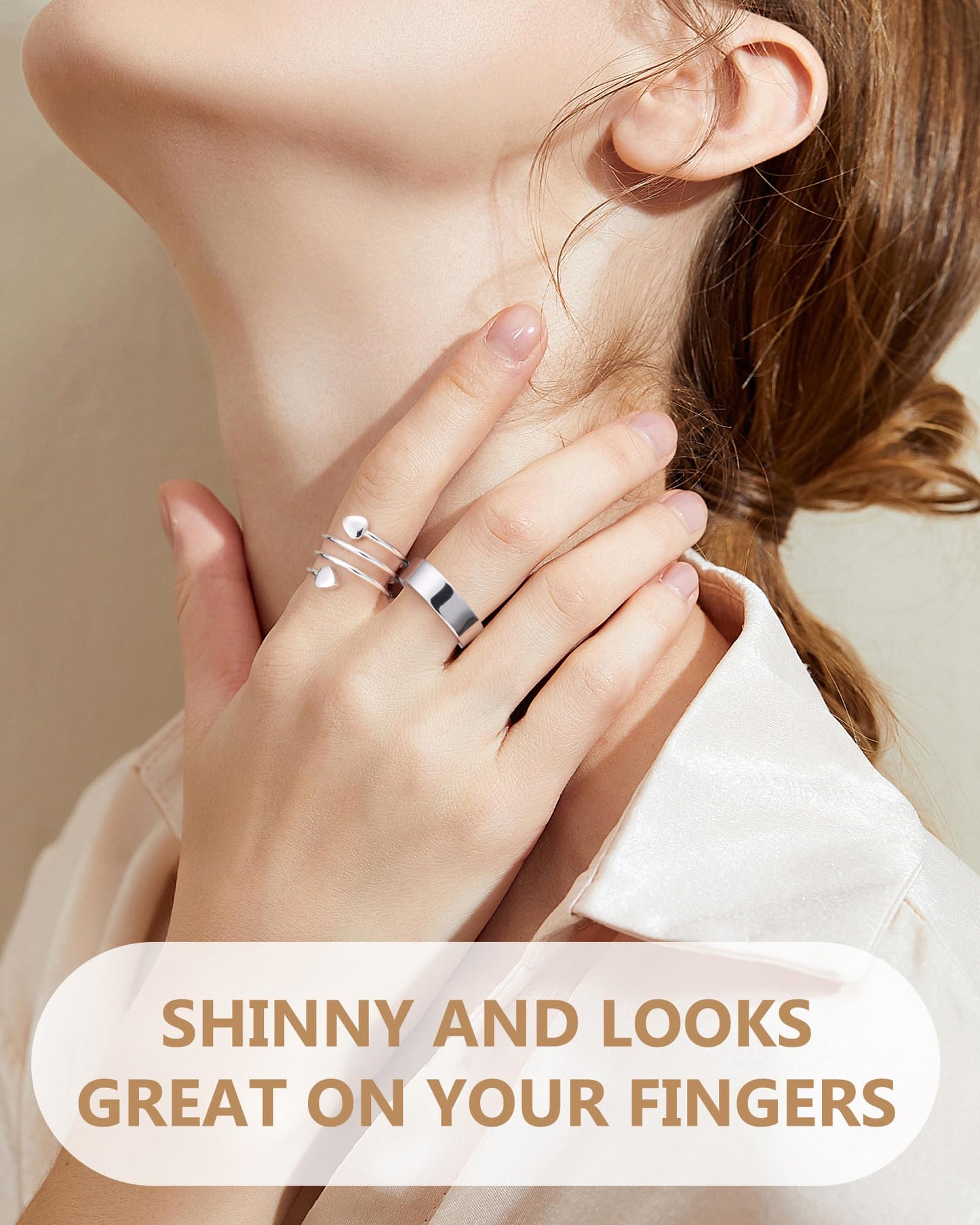 Feraco 2 PCS Copper Rings for Women,99.99% Pure Cooper Magnetic Thumb Ring with Magnet,Lymphatic Jewelry Gifts for Womens,Mothers Day Gifts