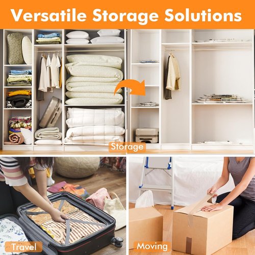 GONGSHI Vacuum Storage Bags - Space-Saving Seal Bags for Clothing & Travel | 12 Combo Set